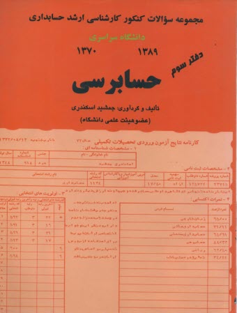 www.payane.ir - مجموعه سوالات كنكور كارشناسي ارشد حسابداري دانشگاه سراسري 1389 - 1370: حسابرسي 